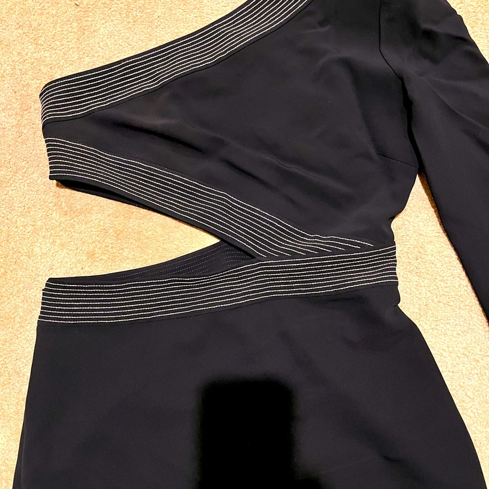 Givenchy NWT Sexy Black White stitching One Shoulder Pencil Dress S 8